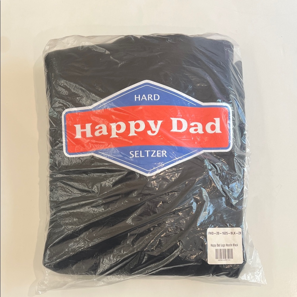 New Happy Dad Black Hoodie in size XX large